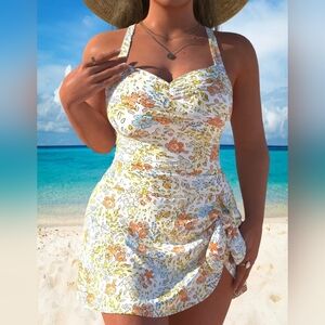 New Tankini One Puece Swimsuit Bathing Suit Floral Womens XL